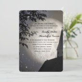 Night Moon Country Church katholieke bruiloft Kaart (Staand voorkant)