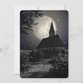 Night Moon Country Church katholieke bruiloft Kaart (Achterkant)
