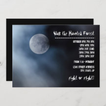 Night Moon - Haunted Forest Invitation