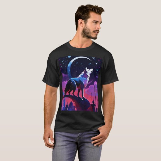 Night Moon & Star Fox T-shirt – Mystical Forest de (Voorkant volledig)
