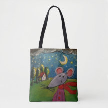 Night Mouse Canvas tas