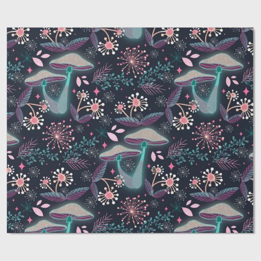 Night Mushroom Garden Cadeaupapier (Vlak)