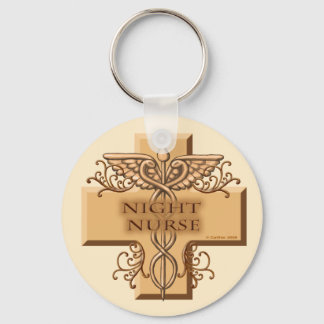 Night Nurse Cross Caduceus Sleutelhanger