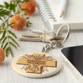 Night Nurse Cross Caduceus Sleutelhanger (Zijkant)