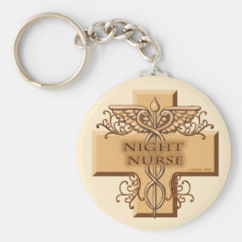 Night Nurse Cross Caduceus Sleutelhanger