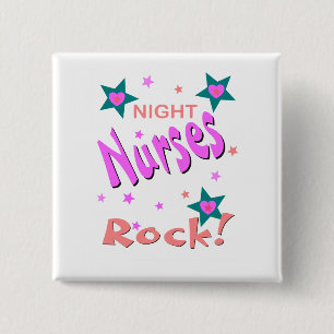 Night Nurses Rock Vierkante Button 5,1 Cm
