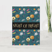 'Night of Fright' Green Halloween Pattern Kaart (Voorkant)