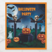 Night of Frights op de begraafplaats van Haunted Wijn Etiket (Enkel label)