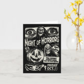 Night of Horrors Spooky Skeleton Jack O Lantern Ha Kaart (Gele Bloem)