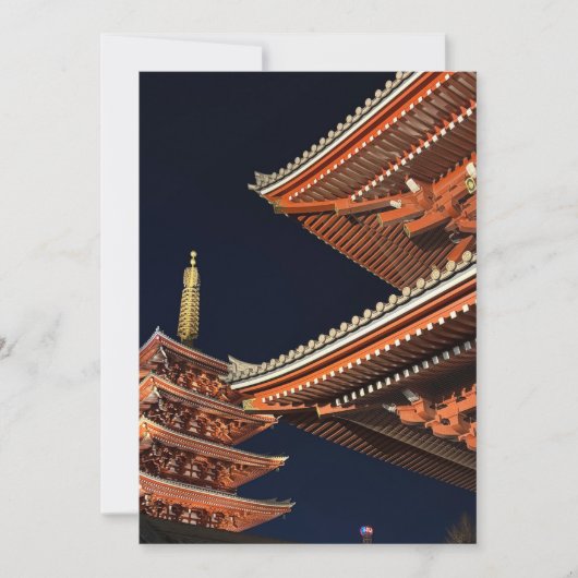 Night of Kaminarimon in Tokyo Japan Kaart (Voorkant)