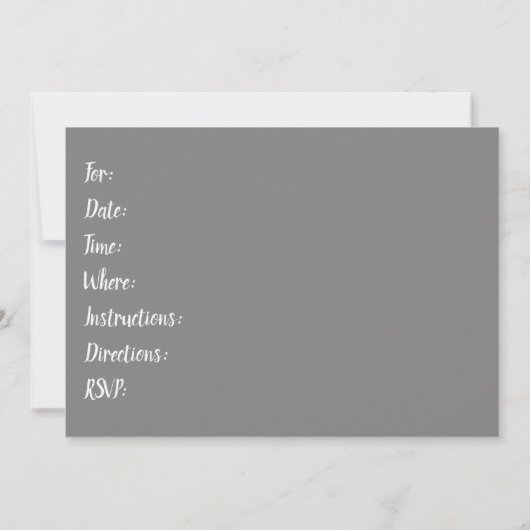 Night of Murder Mystery Who Done It Dinner Party b Kaart (Achterkant)