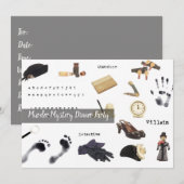 Night of Murder Mystery Who Done It Dinner Party b Kaart (Voorkant / Achterkant)