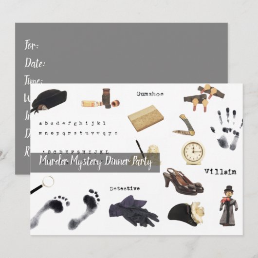 Night of Murder Mystery Who Done It Dinner Party b Kaart (Voorkant / Achterkant)