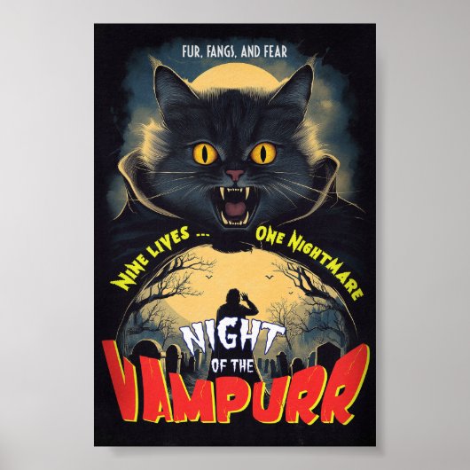 Night of the Vampurrr -  horror poster (Voorkant)