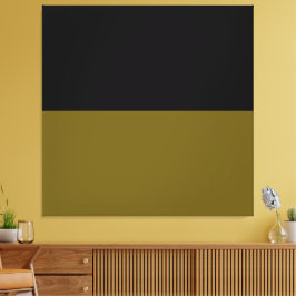 Night Olive Grove. Goudgroen zwart kleurenblok Canvas Afdruk