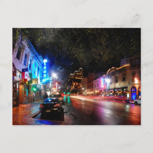 Night on 6th Street - Austin Texas Briefkaart (Voorkant)
