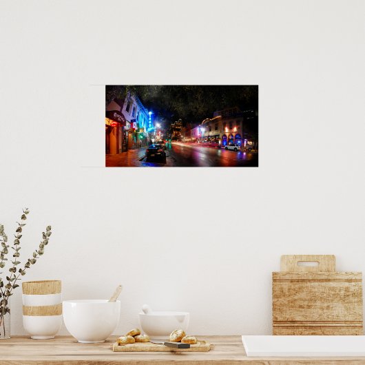 Night on 6th Street - Austin Texas Poster (Keuken)
