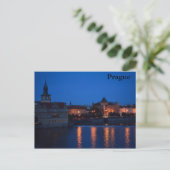 NIGHT OVER PRAGUE POSTCARD BRIEFKAART (Staand voorkant)
