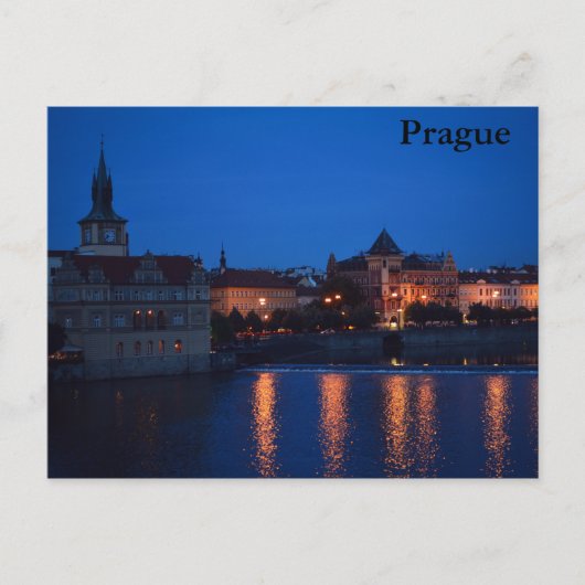 NIGHT OVER PRAGUE POSTCARD BRIEFKAART (Voorkant)