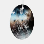 Night Owl and Lady Metalen Ornament (Voorkant Rechts)