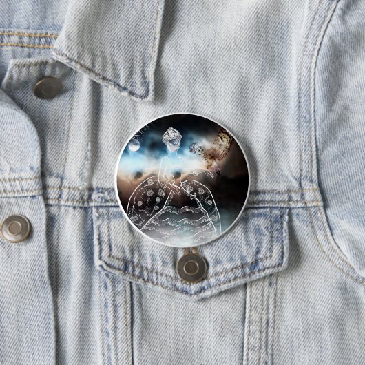 Night Owl and Lady Ronde Button 7,6 Cm (In situ)