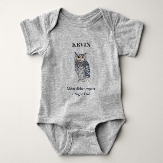 Night Owl Baby Bodysuit (Voorkant)