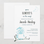 Night Owl Baby shower Invitation Kaart (Voorkant / Achterkant)