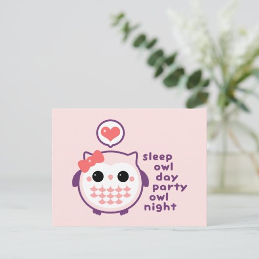 Night Owl Briefkaart (Staand voorkant)