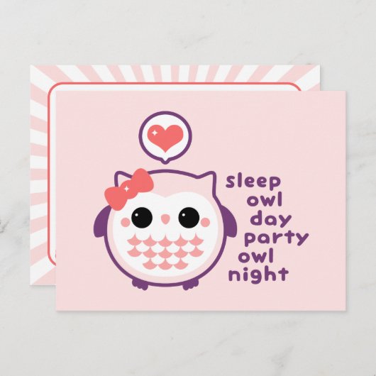 Night Owl Briefkaart (Voorkant / Achterkant)