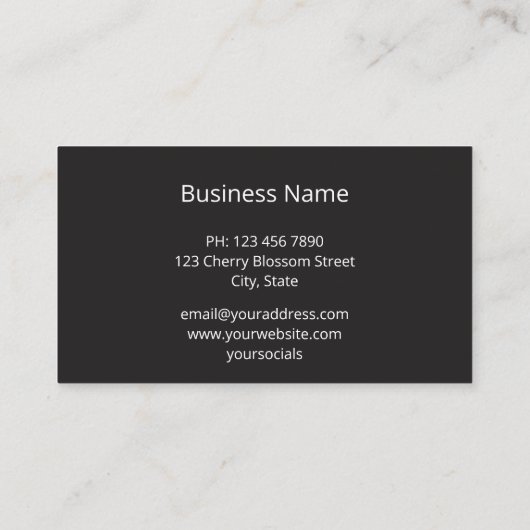 Night Owl Business Photo Elegant Visitekaartje (Achterkant)