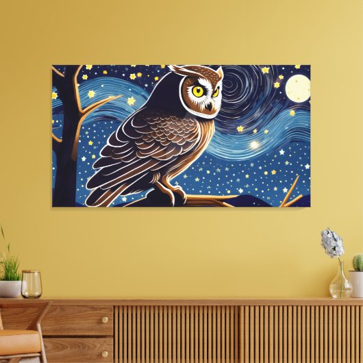 Night Owl  Canvas Afdruk (Insitu (Woonkamer))