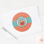 Night Owl Cartoon Monogram Stickers (Envelop)