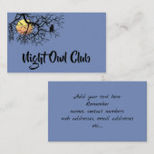 Night-Owl Club Visitekaartje (Voorkant / Achterkant)