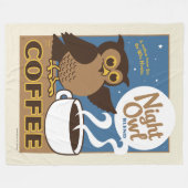 Night Owl Coffee Fleece Deken (Voorkant (Horizontaal))