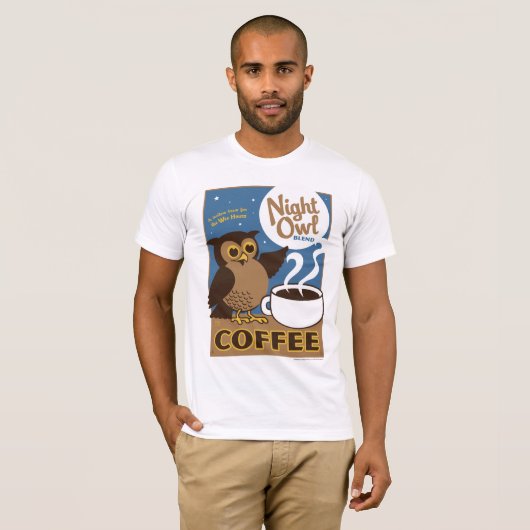 Night Owl Coffee T-shirt (Voorkant volledig)