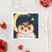 Night Owl Cute Sleepover Slumber Birthday Party Servetten (Insitu)