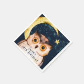 Night Owl Cute Sleepover Slumber Birthday Party Servetten (Hoek)