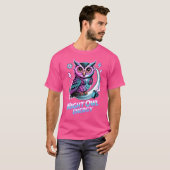 Night Owl Energy – Neon Uil Design T-shirt (Voorkant volledig)