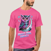 Night Owl Energy – Neon Uil Design T-shirt (Voorkant)