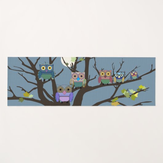 Night Owl Family Tree Yogamat (Voorkant (horizontaal))
