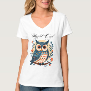 Night Owl Folk Art T-shirt