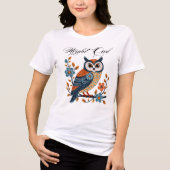 Night Owl Folk Art T-shirt – Uniek T-shirt (Voorkant)