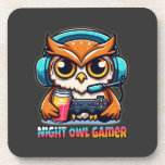 Night Owl Gamer Mascot Fun Gaming Illustration Bier Onderzetter<br><div class="desc">Elevate your gaming station with the "Night Owl Gamer" design, a premium illustration brought to you by AmazingEG. This artwork is tailor-made for the dedicated player who thrives in the quiet hours of the night. Featuring a highly detailed owl mascot, this design blends the wisdom and nocturnal nature of the...</div>