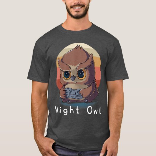 Night Owl Gaming Enthusiast Video Game Lover Gamin T-shirt (Voorkant)