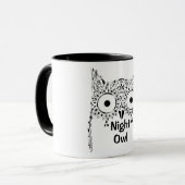 Night owl insomnia schattige uil mok (Voorkant links)