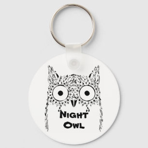 Night owl insomnia schattige uil sleutelhanger