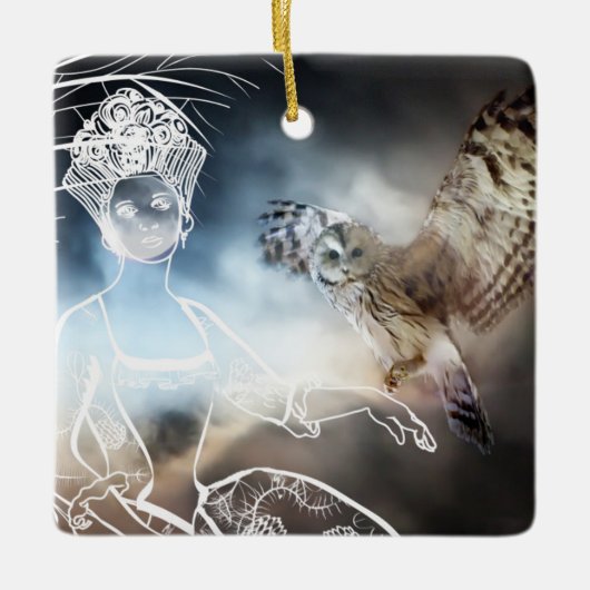 Night Owl Keramisch Ornament (Voorkant)