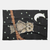  Night Owl Ketting Moon Stars op zwart Theedoek (Horizontaal)