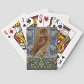 NIGHT OWL, LILACS AND LEAVES Art Nouveau Floral Pokerkaarten (Achterkant)