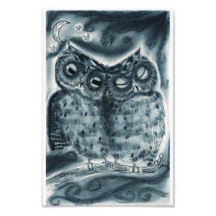 Night Owl Love Foto Afdruk